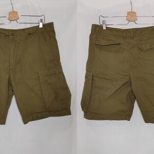 Nike Sportswear Cargo Shorts‎ Olive Green Khaki Flat Fornt Pockets 36 613644-322